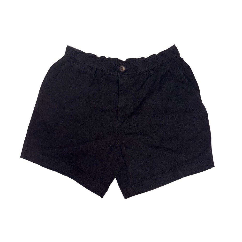 COVE USA Chino Shorts Men 32 Black Elastic Waist Stretch Twill 5" Inseam